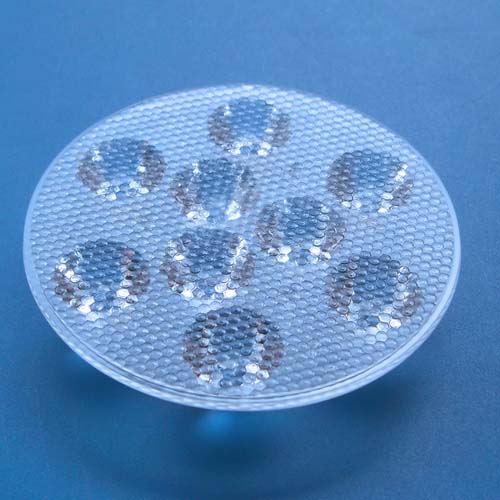 45degree-9in1- Diameter 67mm multi LED lens for OSRAM Square,CREE XPE,3535,3030,LEDs(HX-C67x9-45L)